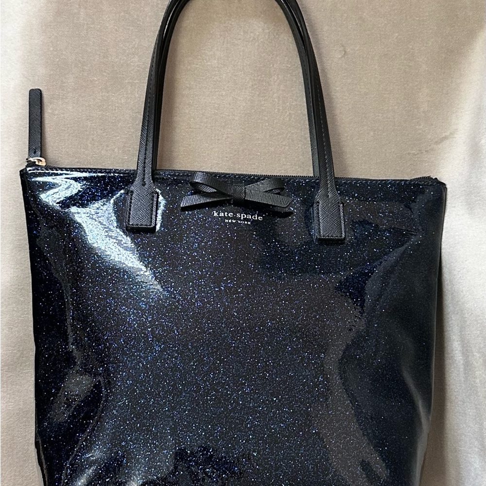 Kate Spade Black Glitter Tote Bag